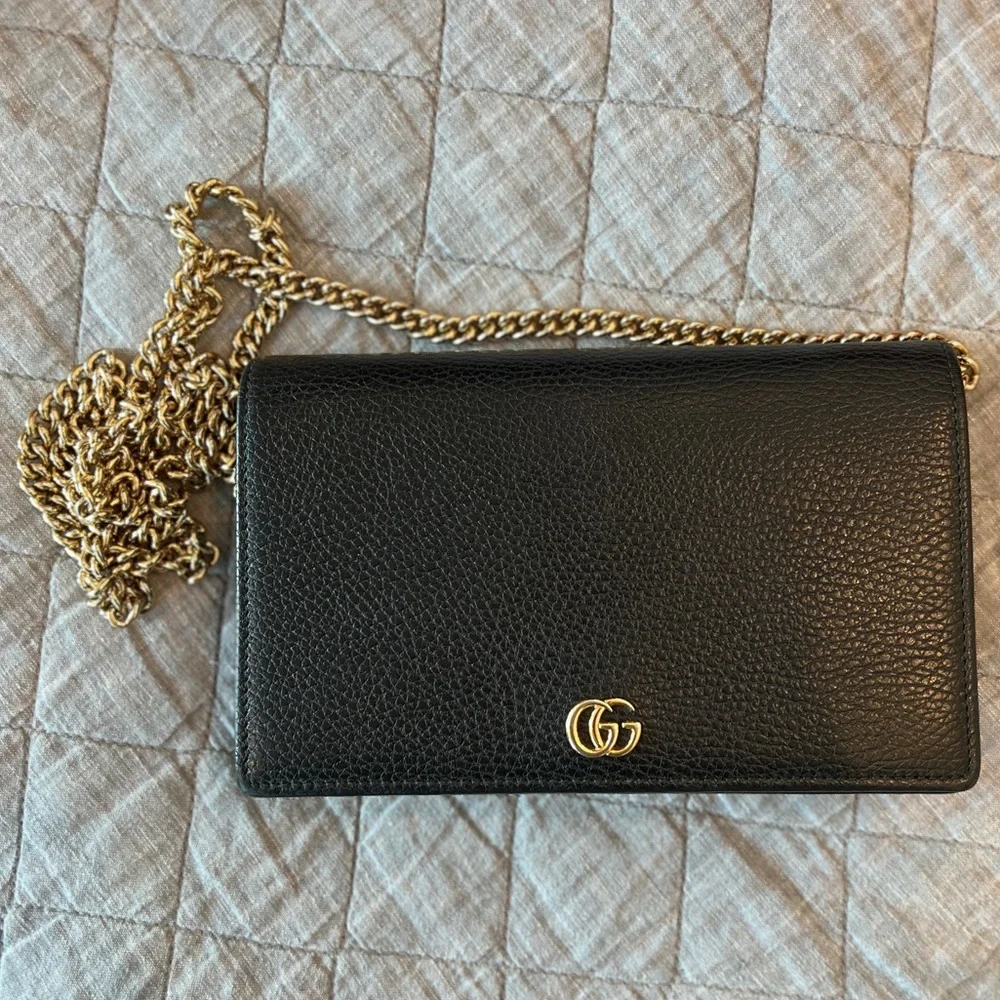 GUCCI GG Marmont Leather Mini Chain Bag - Picture 12 of 12